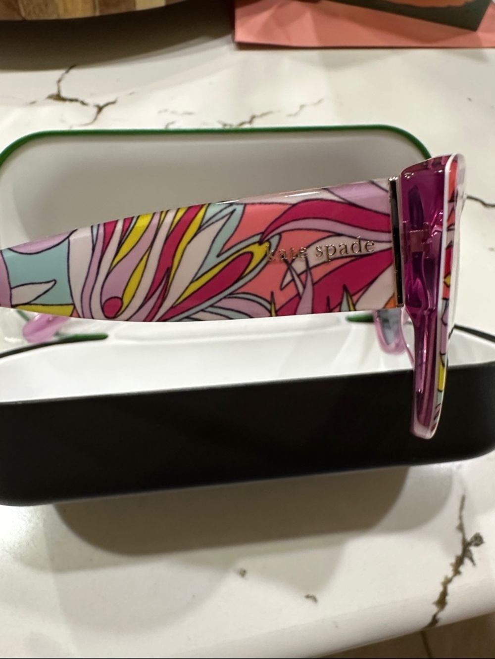 kate spade Multicolor Floral Oversized Women’s Sunglasses - Pink/Yellow/Blue - Picture 3 of 4